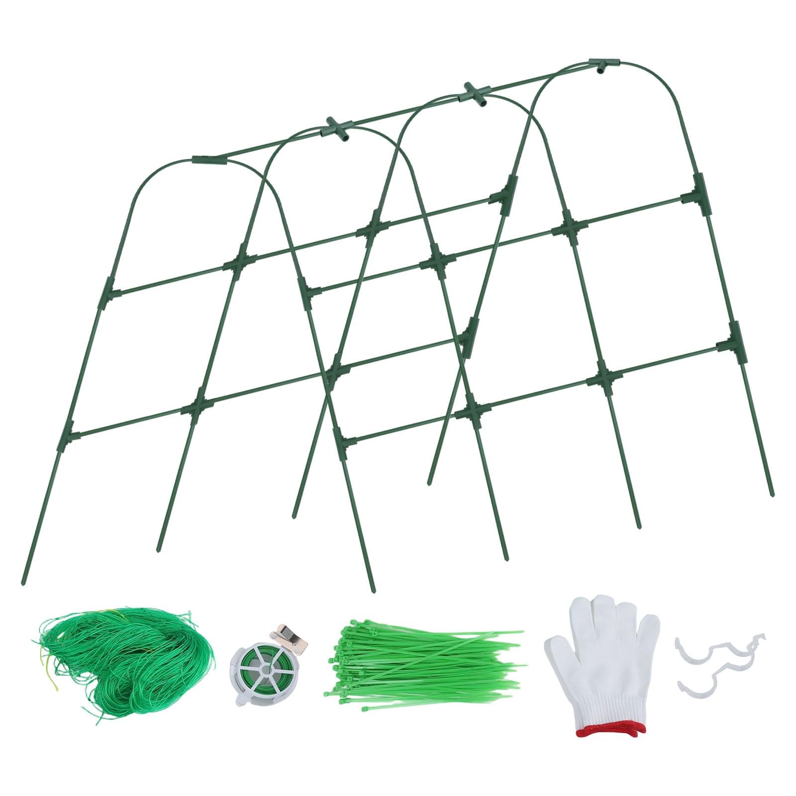 Kratka ogrodowa w kształcie litery U do roślin pnących, 120 cm, stalowa podpórka do ogórków, pomidorów i fasoli, zawiera klipsy łączące, składane, odporne na rdzę