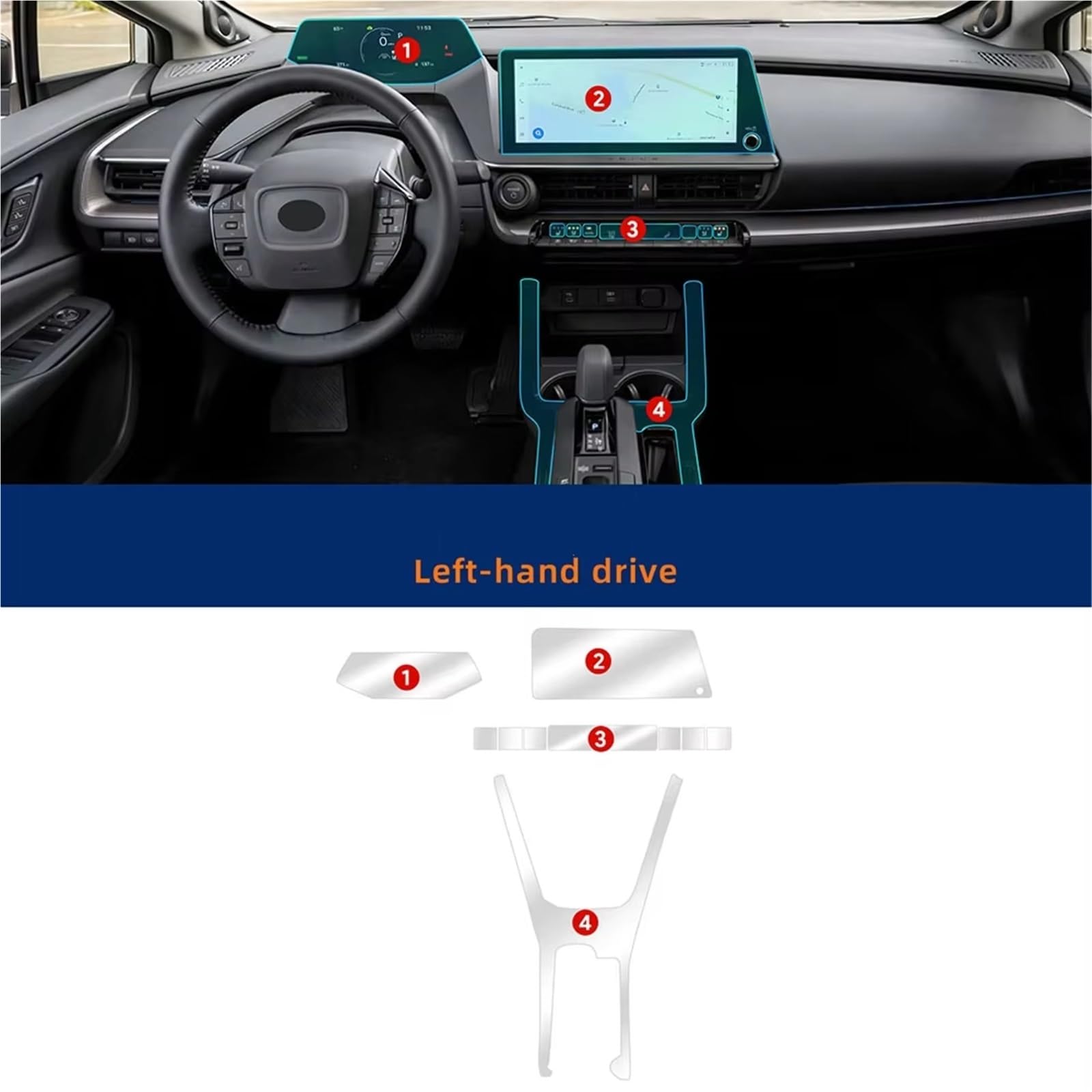 Osłona ekranu odporna na warunki atmosferyczne do Toyoty Prius