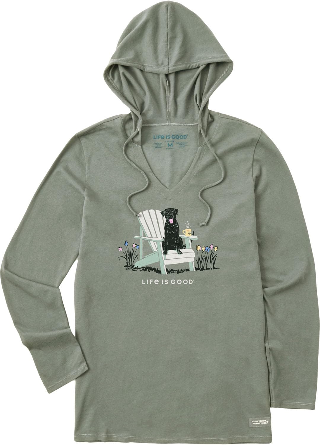 Life is GoodWomens Realisn'T Black Lab Adirondack Long Sleeve T-Shirt