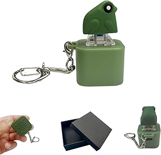 Lispin Frog Croaking Fidget Toy,Adults Keyboard Clicker Frog Fidget Toys-Fun USB-C Keychain with Colorful Lights, Stress Reliever for Anxiety & Sensory Fun