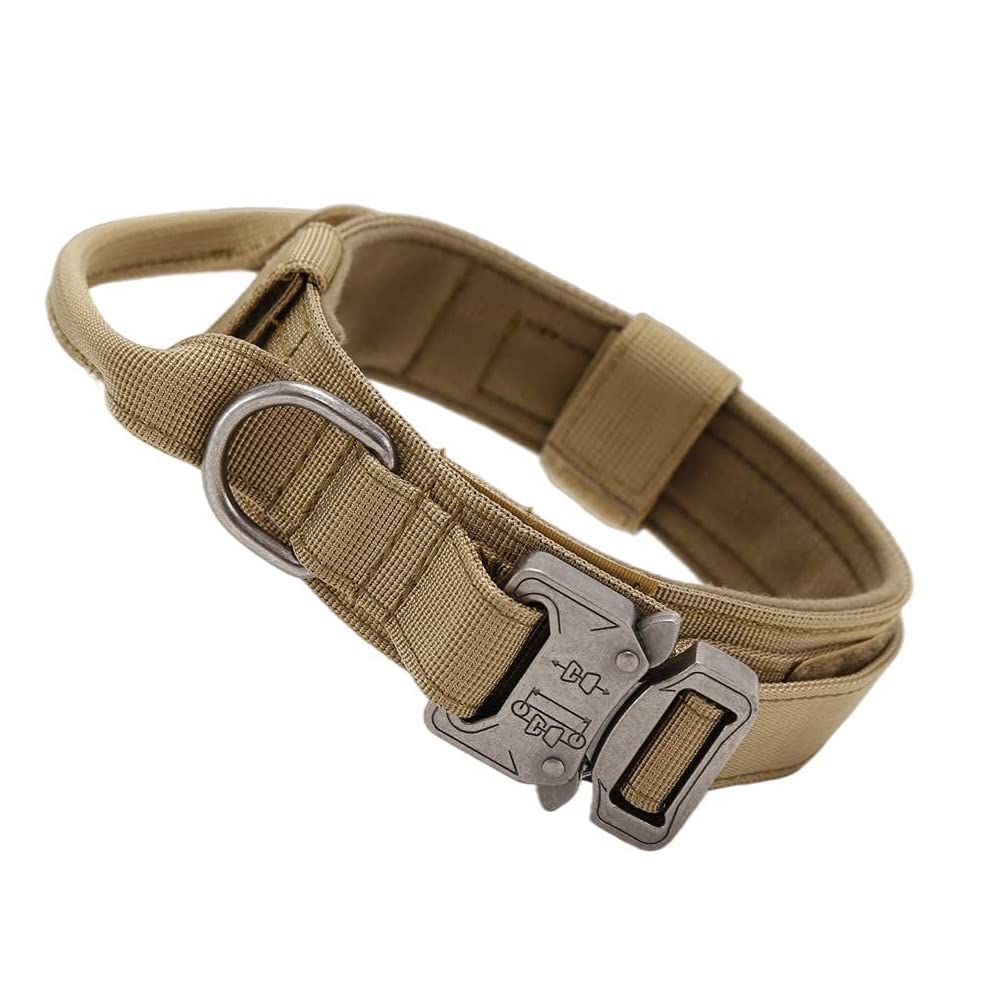 WowObjects® Tactical Dog Collar | Adjustable Nylon Collar with Handle | Dog Neck Collar Belt |Dog Collar for Medium Dogs | Size- M,14-17.5/36-44.5cm | Colour- Khaki (B09W2QR74D) Amazon Price History, Amazon Price Tracker