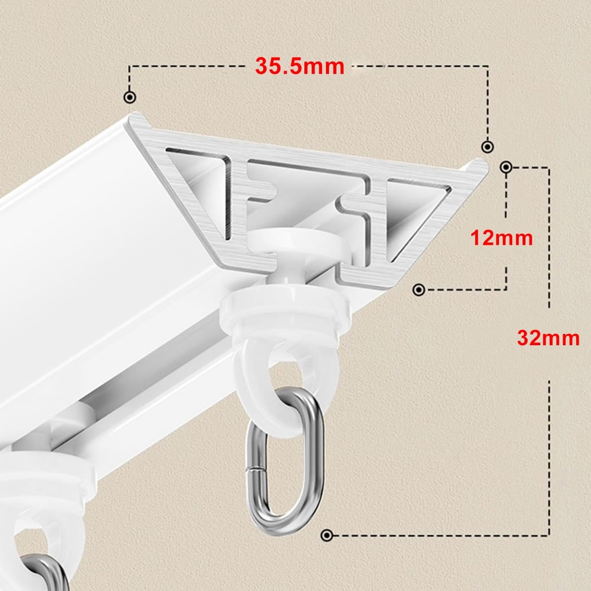Support de tringle auto-adhésif sans perçage pour plafond et mur, facile à installer pour salon, chambre à coucher, cuisine et plus encore (blanc, 190 cm)