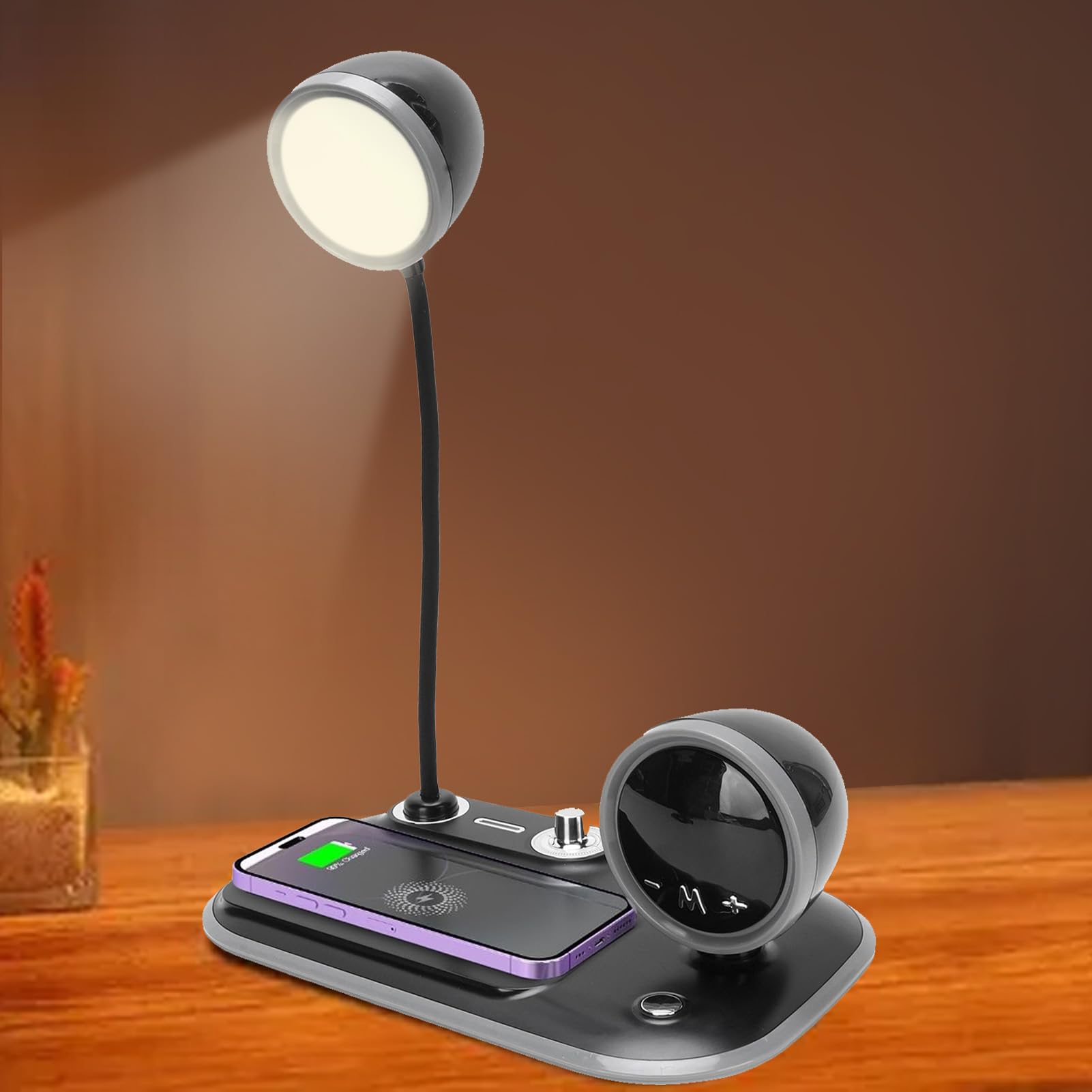 GOWENIC Lampada da Scrivania Studente, Ricarica Wireless 15W Ricarica