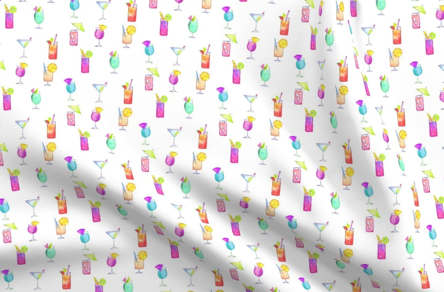 Spoonflower Fabric - Drink Celebrate Martini Wine Alcohol Printed on Upholstery Velvet Fabric Fat Quarter - Upholstery Home Decor Bottomweight Apparel