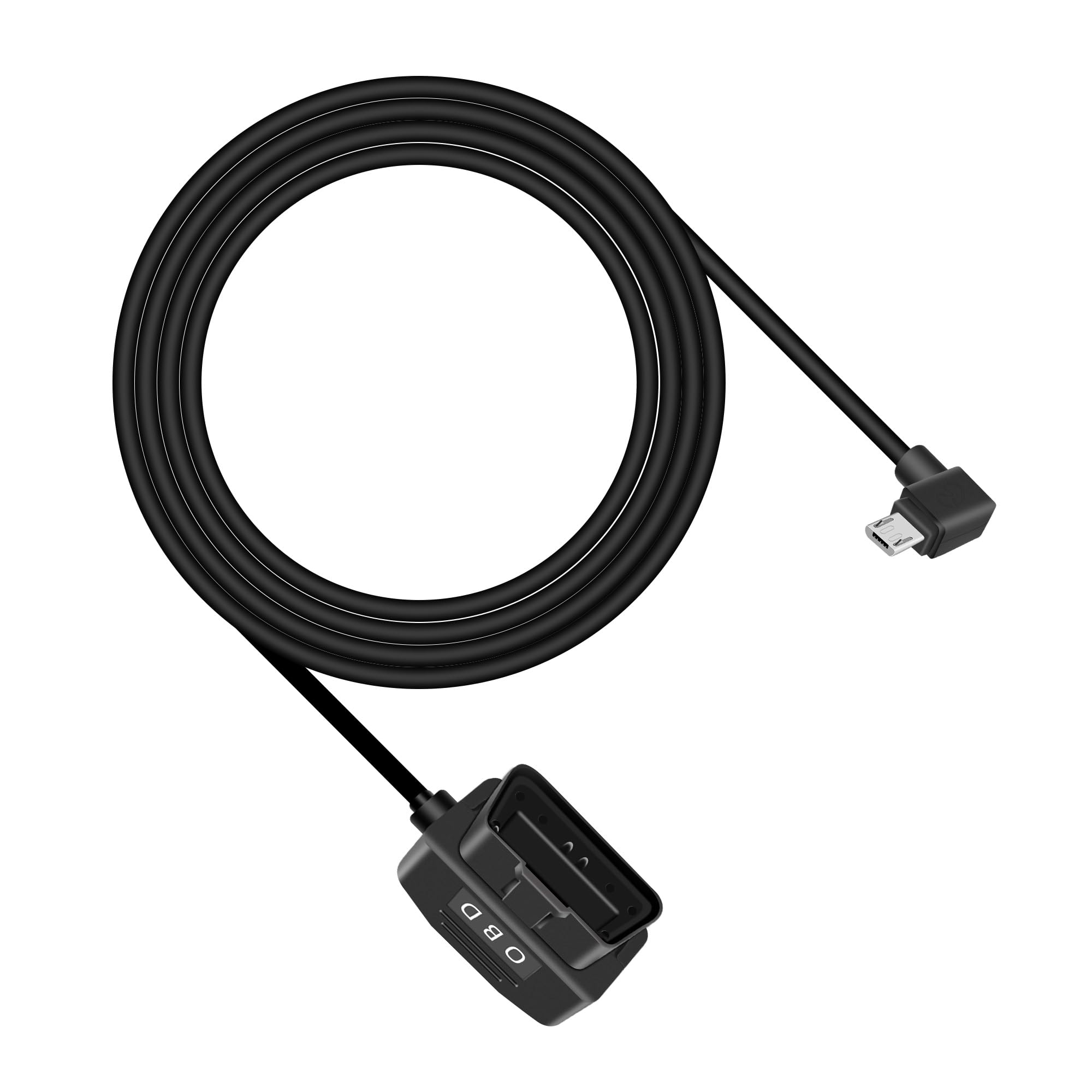 Kabel OBD na USB DashCam, Recto Micro USB do OBD2 Adapter przewodowy ze złączem przełącznika przyciskowego Kompatybilny z pojazdami elektrycznymi (11,5 ft/3,5m, Mirco R)