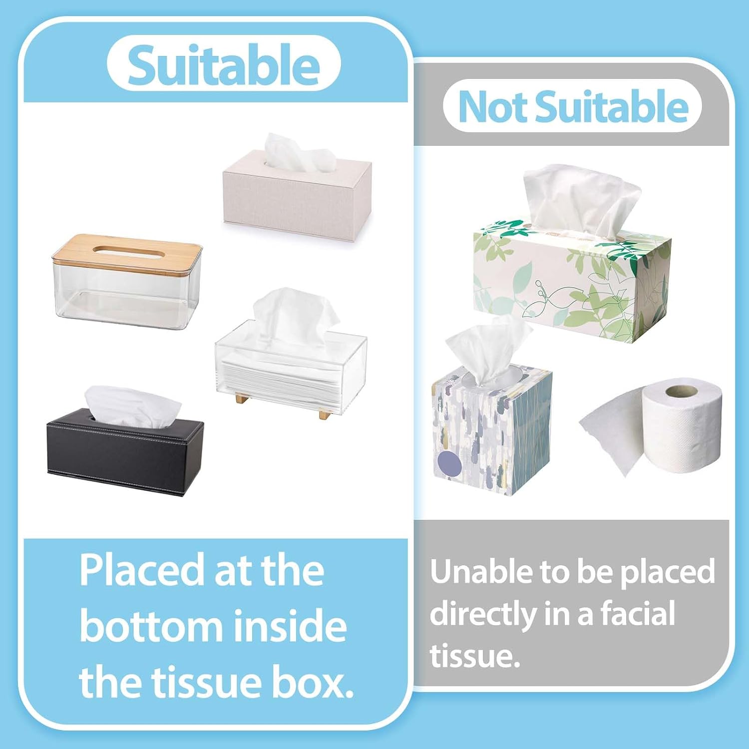 Tissue Box Holder Spring Support, Facial Tissue Box Cover Automatic Lifting Spring Bracket, Car Tissue Dispenser Holder for Tabletop Bathroom Office Kitchen Toilet - White 4pcs