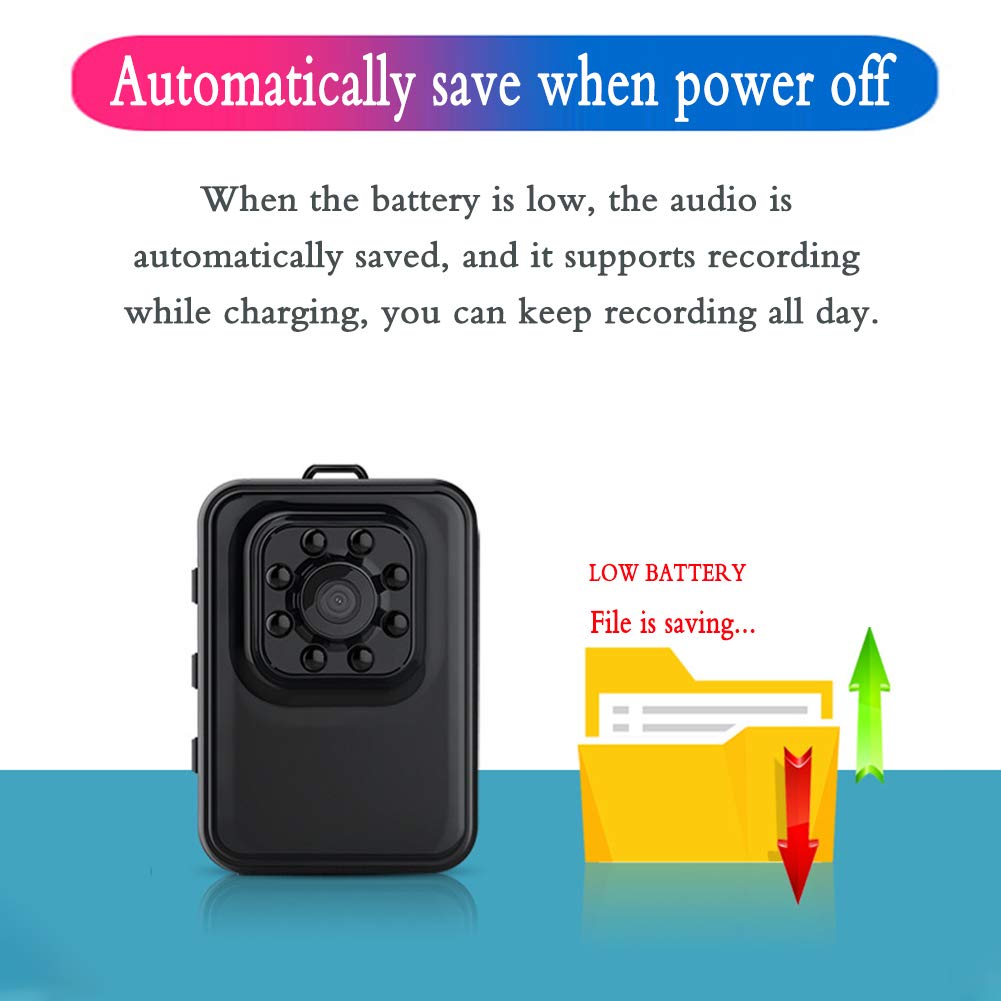Interno Ed Esterno Nascosta Microcamera, Casa Compatta Nanny Cam con Visione Notturna A Infrarossi Rilevamento di Movimento,1080P HD Mini Telecamera Spia 150 Gradi di Larghezza