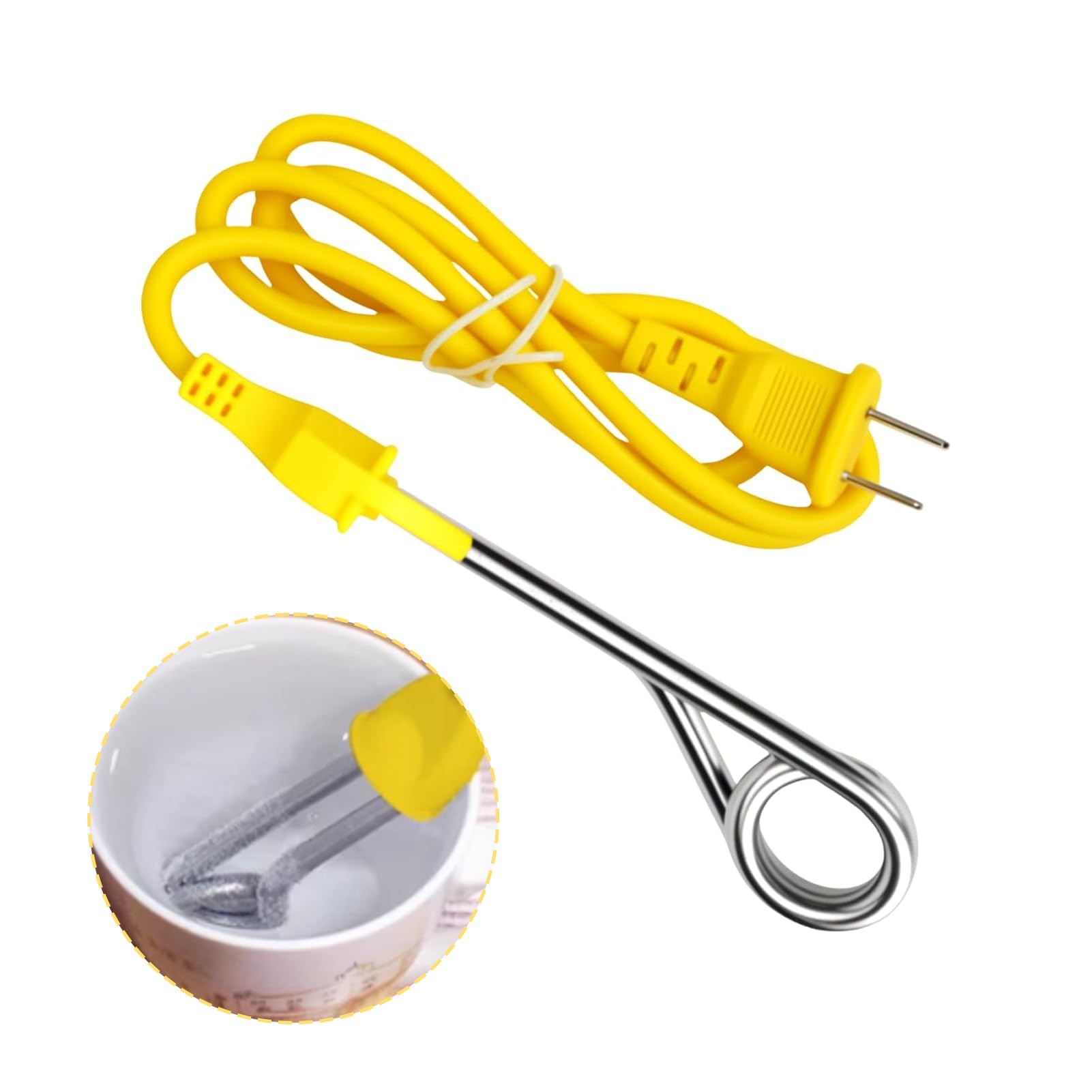 220V 600W Boiling Water Heating Tube, Mini Immersion Heater Portable Water Heating Stick Quick Heating for Hot Water Coffee Tea Cocoa Milk Hot Chocolate Resists High Temperature for Camping,Travel