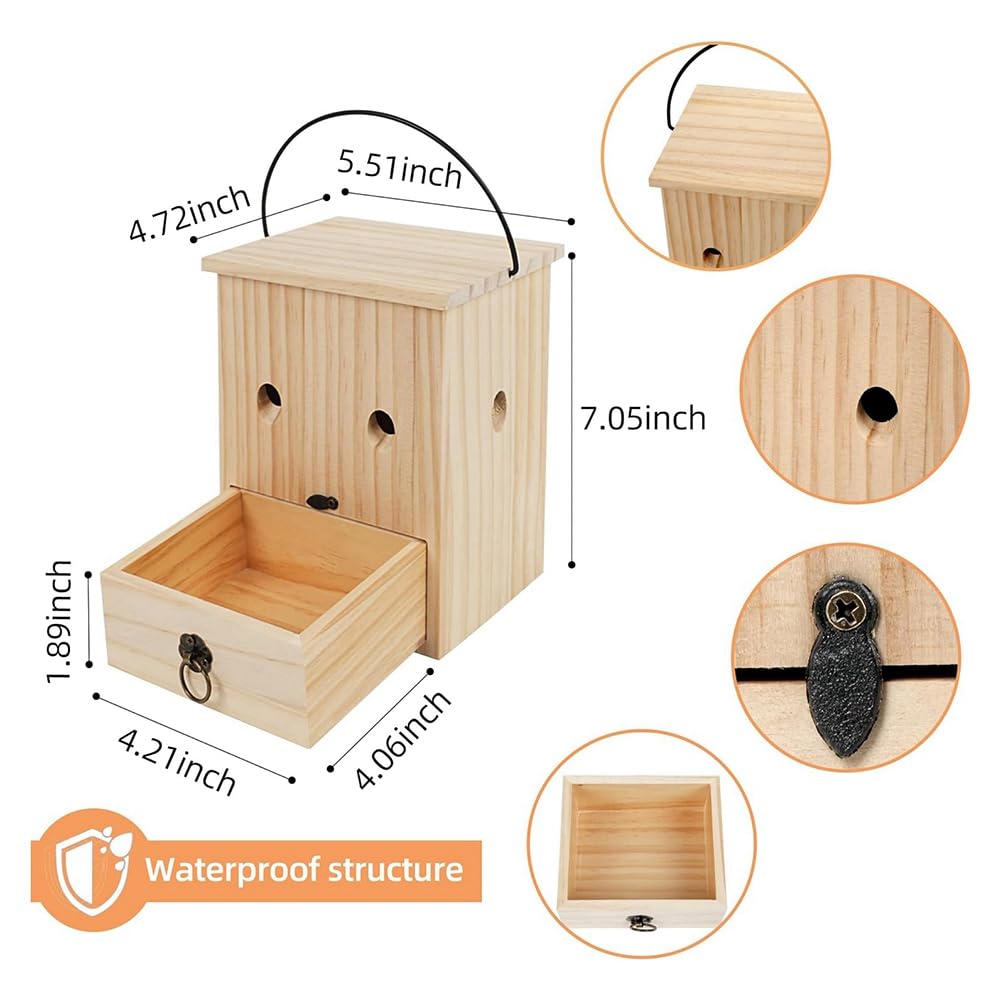 Piège à Abeilles Charpentières Piège à Guêpes Écologique Piège à Abeilles en Bois pour Extérieur