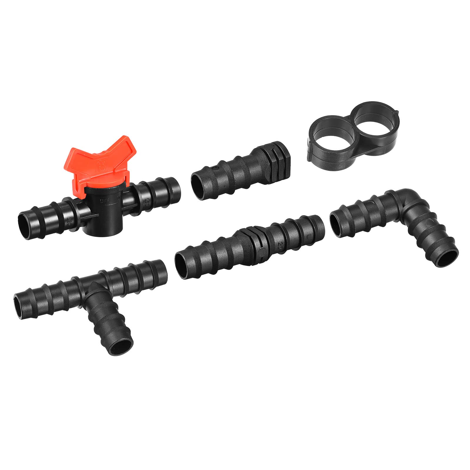 M METERXITY 19 Pack Barb Hose Fittings, 19.5mm Barbed Irrigation Fittings Kits Apply to Garden