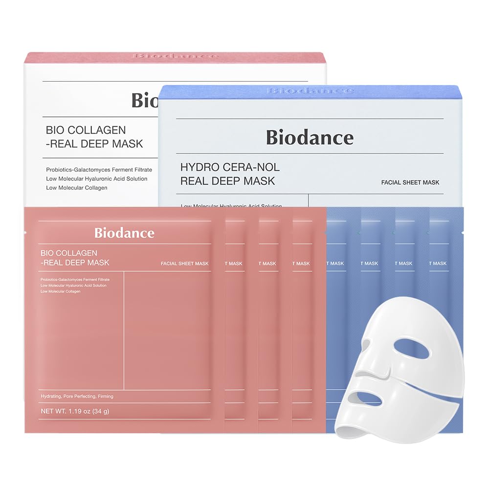 BIODANCE Best Mask Duo: Bio-Collagen & Ceramide Panthenol Real Deep Mask Set, Firming, Hydrating, Face Mask Bundle for Glass Skin, Korean Skincare Set, Christmas Gift Stocking Stuffers for teen girls