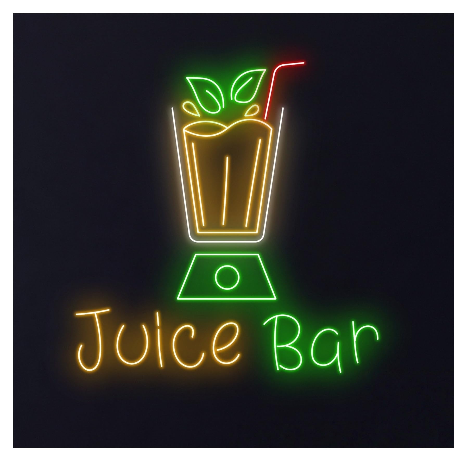 RONGCH Hanging Art Neon Signs Juice Bar Neon Sign LED Light Cocktail Pub Room Wall Art Decor Club Drink Gameroom Bedroom Livingroom 58cm