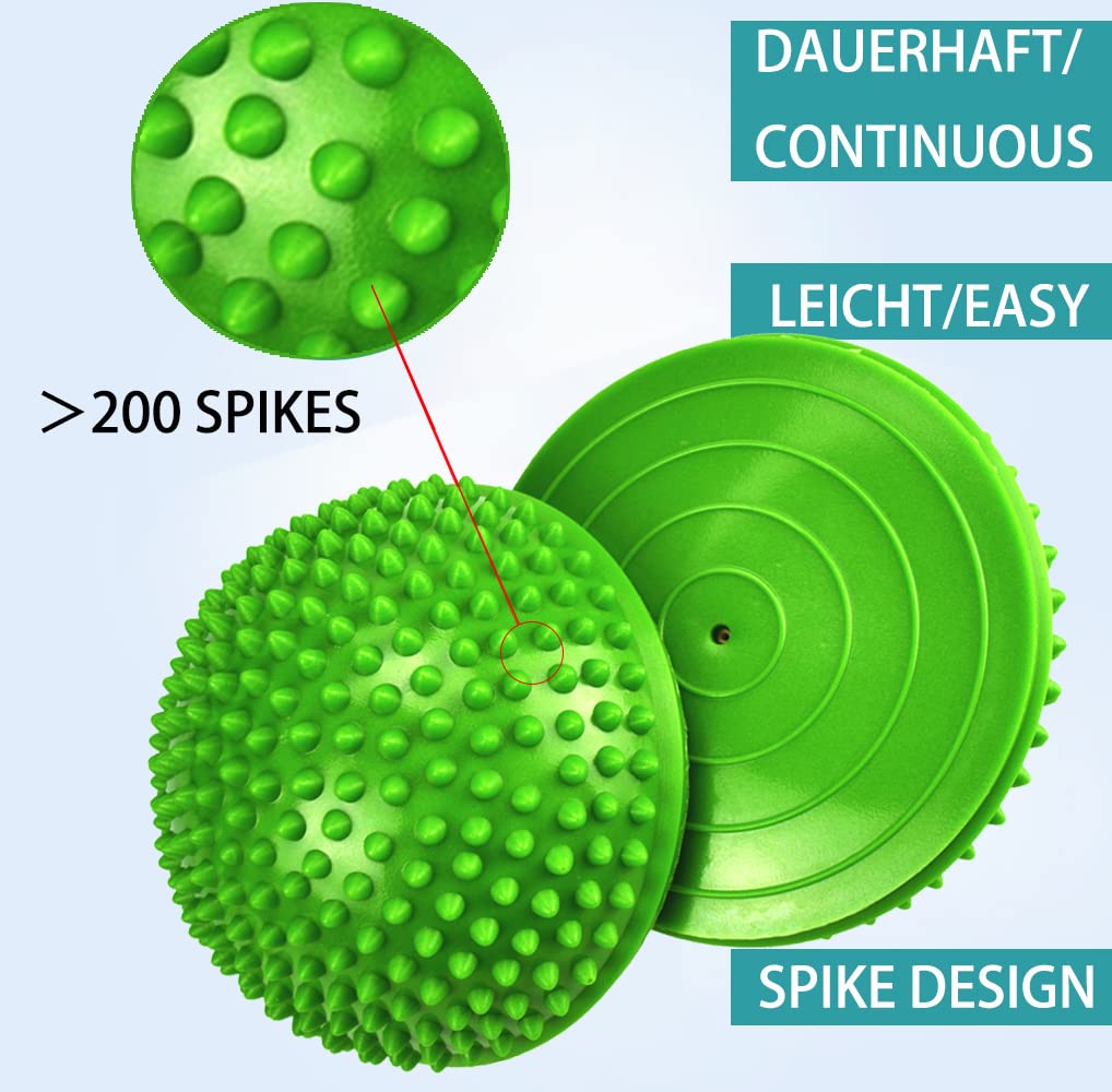 2er-Set Therapie Balance Igel, Balance-Igel Set, Fitness Halbkugel mit Luftpumpe Trittstein für Kinder & Erwachsene, Versch Balanceübungen I 8cm Groß