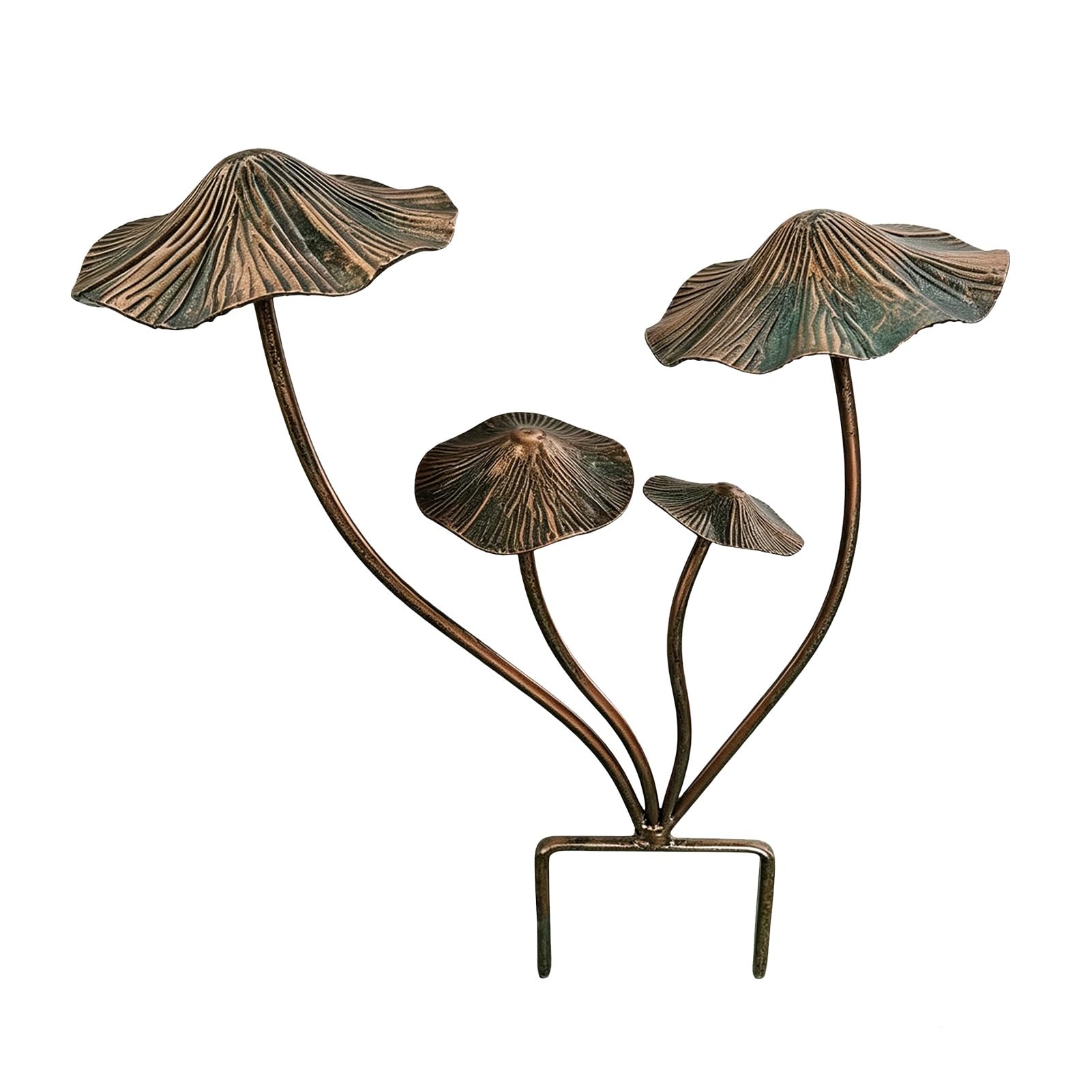 Metal Mushroom Garden Stake Rust-Proof Mushroom Ground Ornament Outdoor Decorative Yard Art for Patios Lawns Planter Pots
