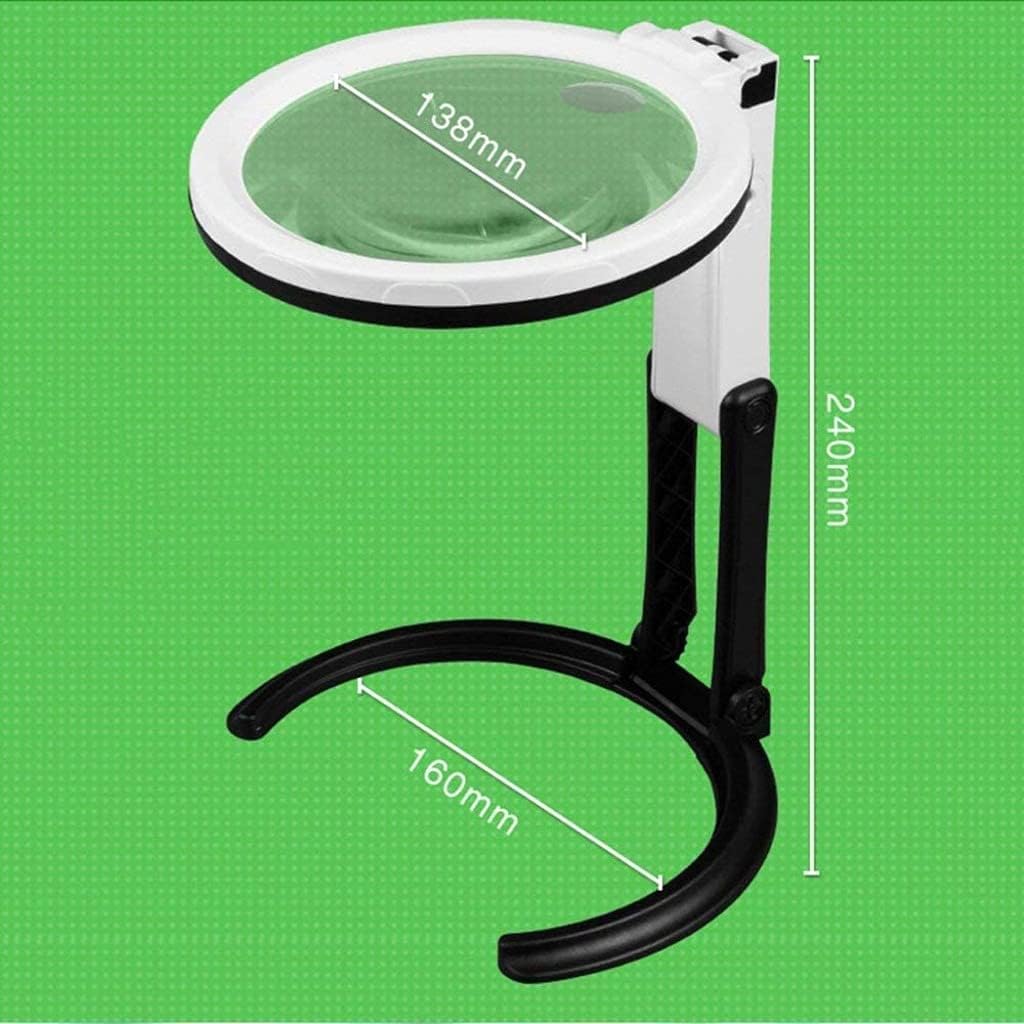 Illuminated Magnifiers Desktop Led Light Hand Held Foldable Magnifying Glass with Lens Reading Hobbies Jewelry Maps Crafts image 2