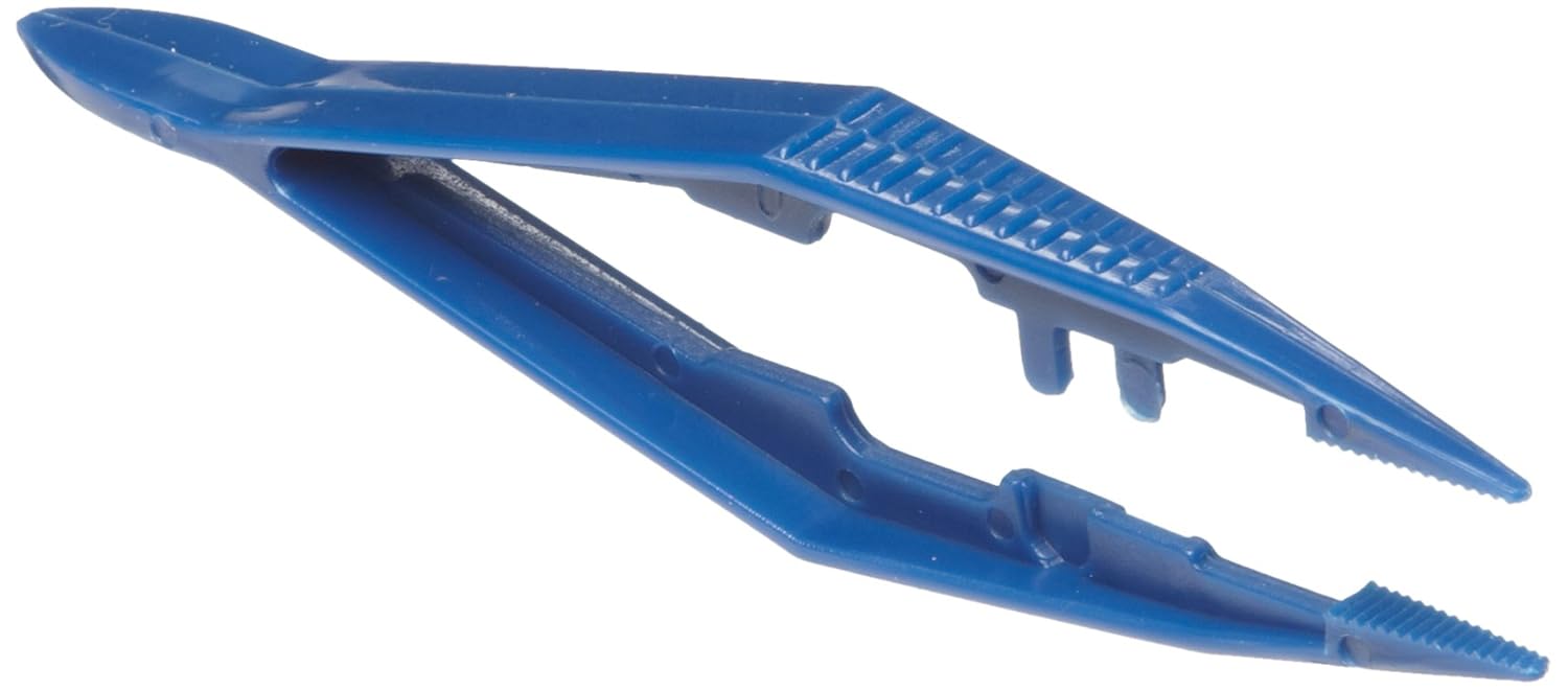 Heathrow Scientific HD15998C Dark Blue ABS Plastic Forceps with