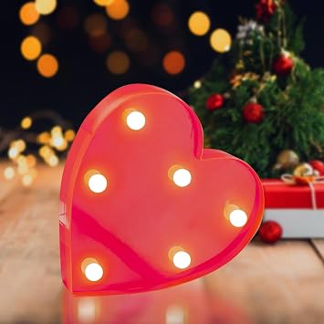 LED Marquee Letters, White 26 Alphabet Light Up Letters, Battery Powered LED Letter Lights for Birthday Party, Christmas Night, Home, Bar, Graduation, Wedding DecorationHeart