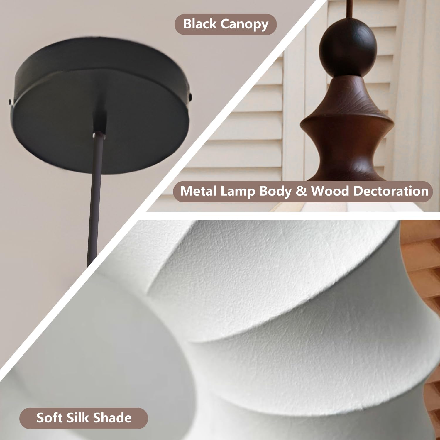 Nowoczesne lampy sufitowe Duża biała jedwabna okrągła wisząca lampa z tkaniny retro żyrandol vintage średniowieczny korytarz zawieszenie ing