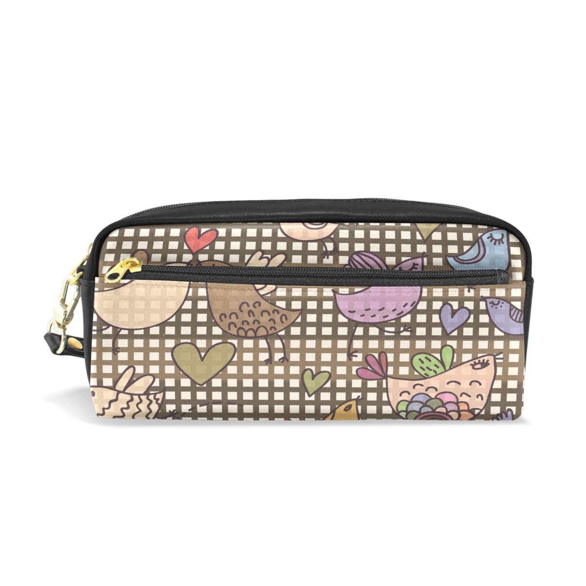 Eslifey Mops-Welpe Federmäppchen – Mit Blumen-Etui, Aus PU-Leder, Für Schule & Kosmetik, 20x8x7 Cm