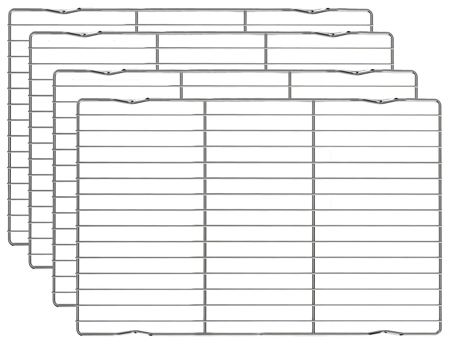 Grille Patisserie Refroidissement 35x22cm Acier Inoxydable 4 Pièces pour Cuisine Gâteaux