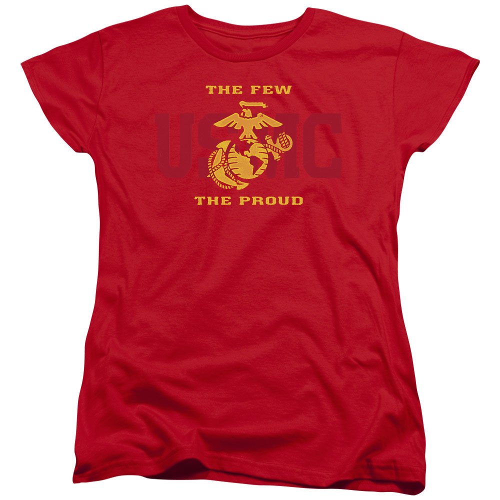 US Marine Corps Split Tag Women's T Shirt Red