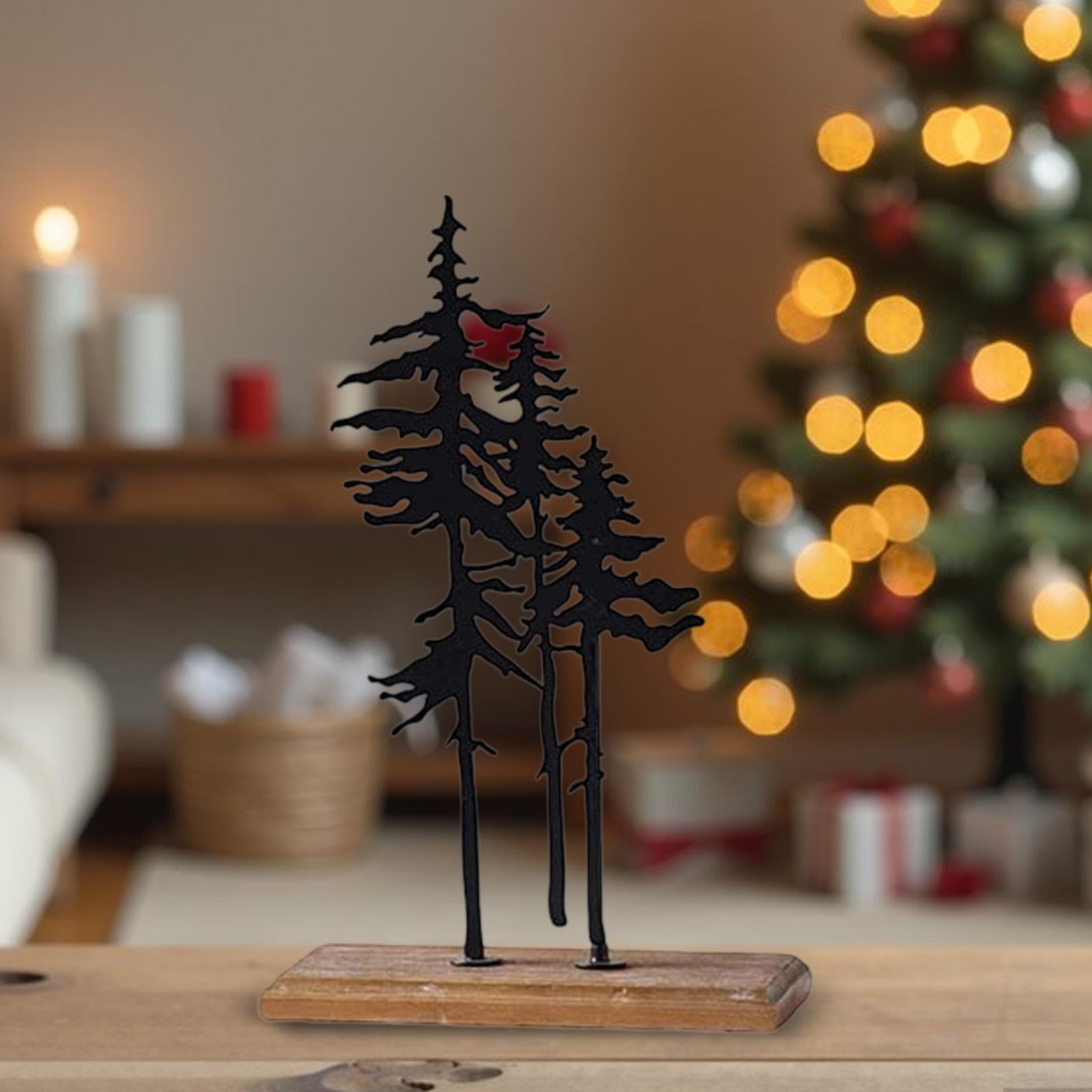 rockible Adorno Navideño de Mesa para de Navidad, Adorno Navideño Coleccionable para Sala de Estar, Negro 22cmx10cmx34cm, Individual