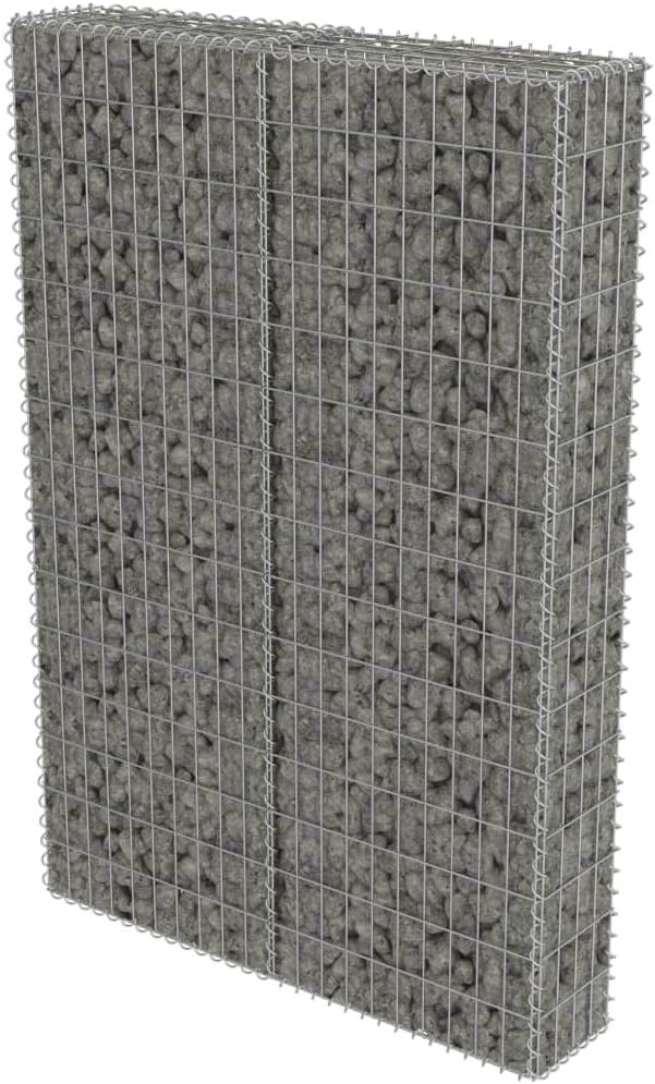 Extaum Gabion Wall Gabion Basket with Covers Galvanized Steel（39.4"x7.87"x59"）