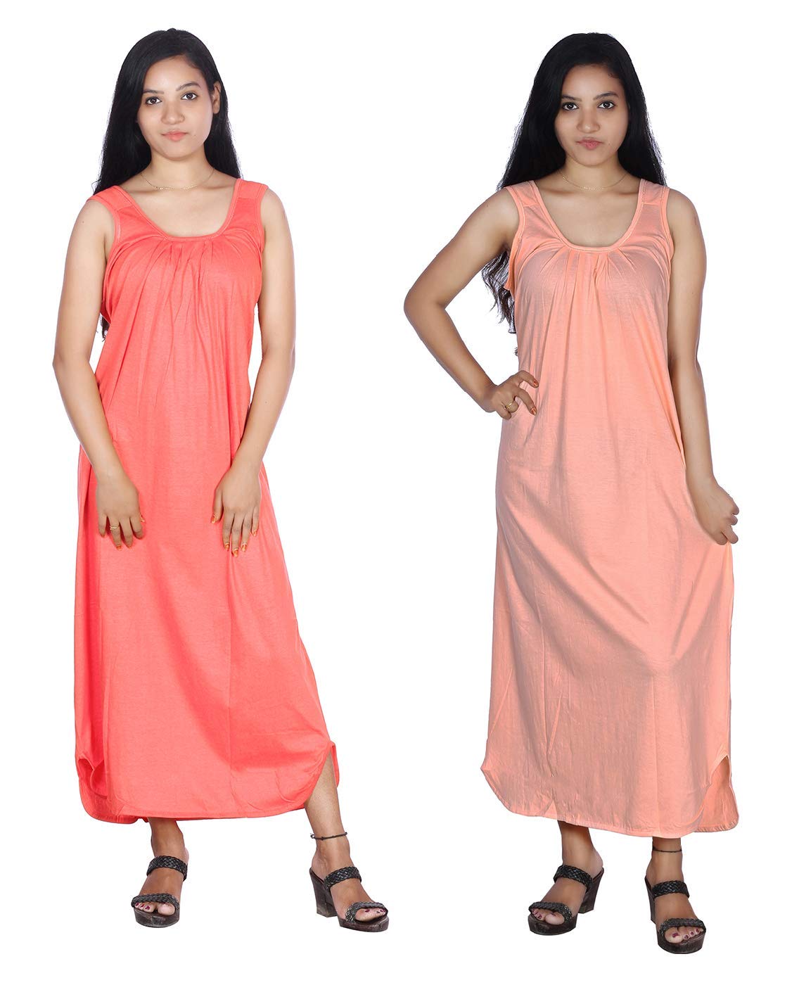 Rylie Women's Cotton Fabric Long Nighty Slip/Chemise - Full Length Camisole for Women - Plus Size Nighty - Kurti Slip