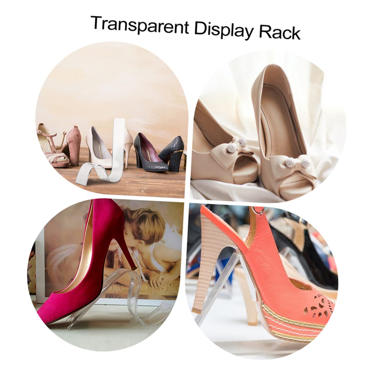 DECHOUS 3pcs High Heels Stand Acrylic Display Racks for Men's Women's Footwear