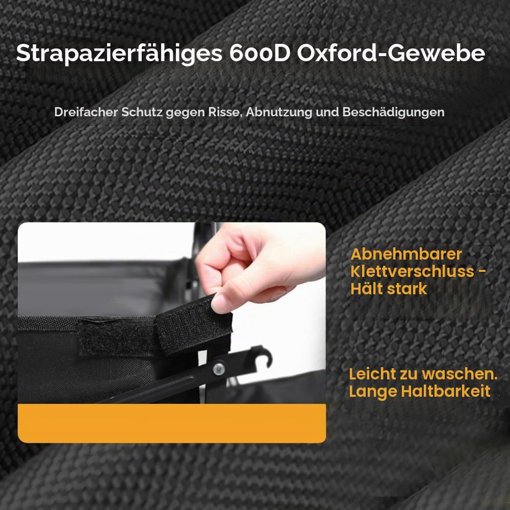 Faltbarer Bollerwagen Schwarz mit Rädern