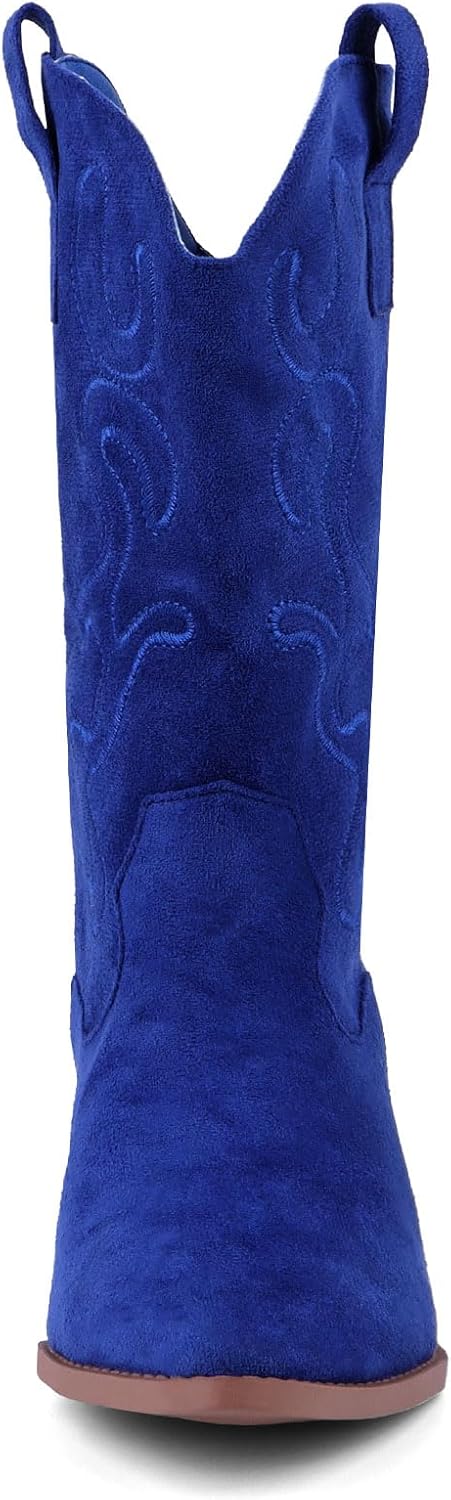 Bandkos Cowboy Boots for Women Cowgirl Mid Calf Western Embroidered... - Picture 10 of 70