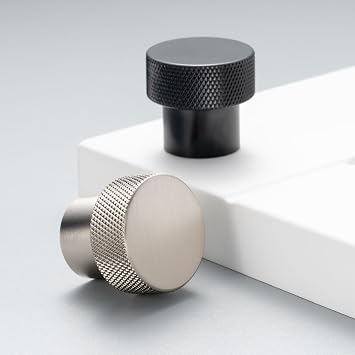 Brushed Nickel Cabinet Knobs Knurled Round Drawer Pull 10 Pack 3010