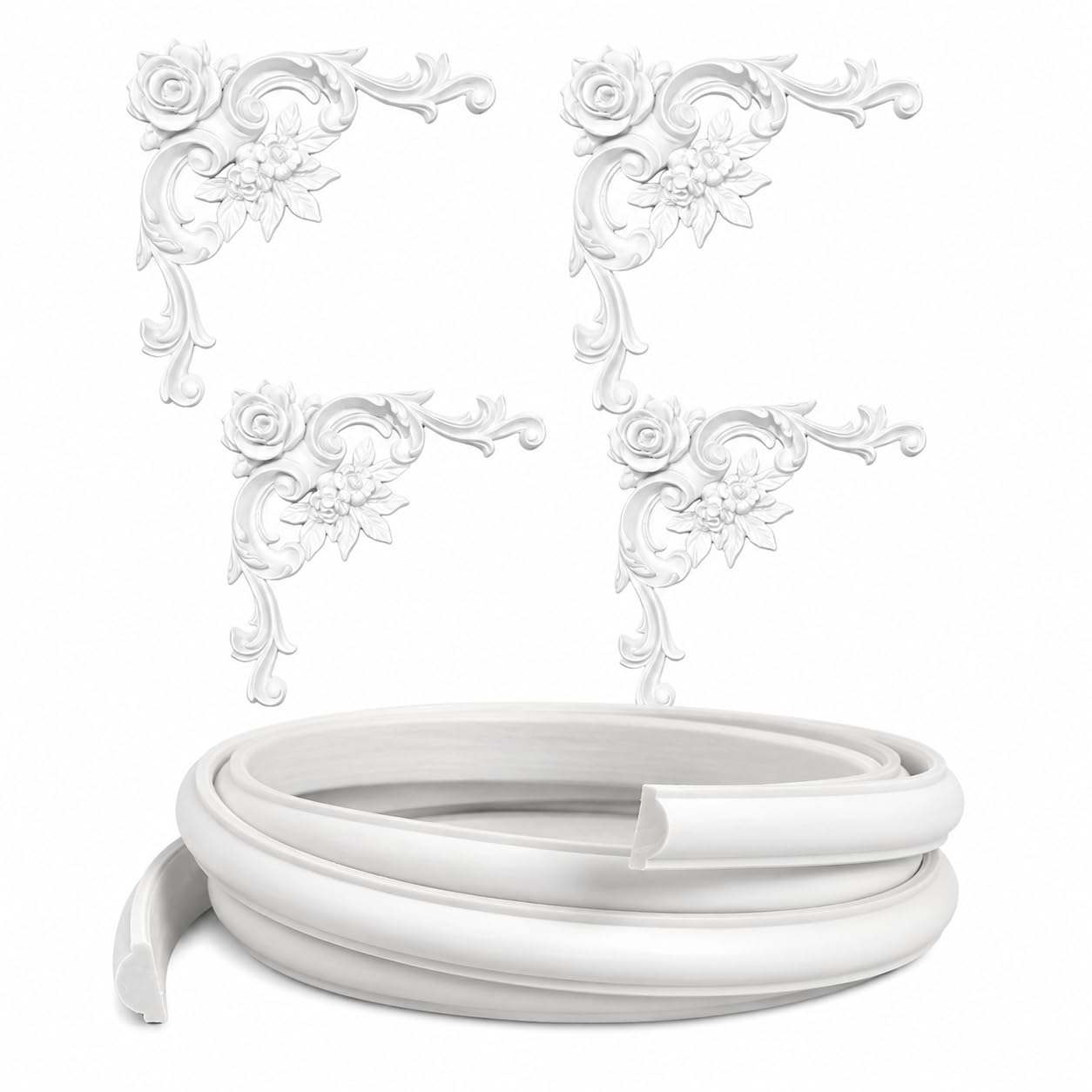 Moldura De Pared De Esquina para Techo Armario Puerta Cama Tocador Espejo 18cmx18cm,20m
