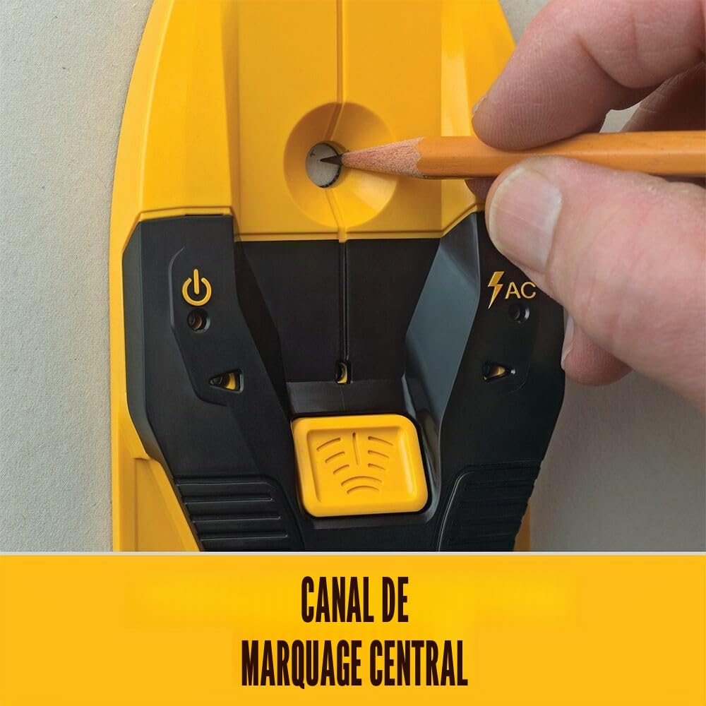 DEWALT Détecteur de Goujons 1,9 cm DW0100 avec flèches LED pour Bois et Métal