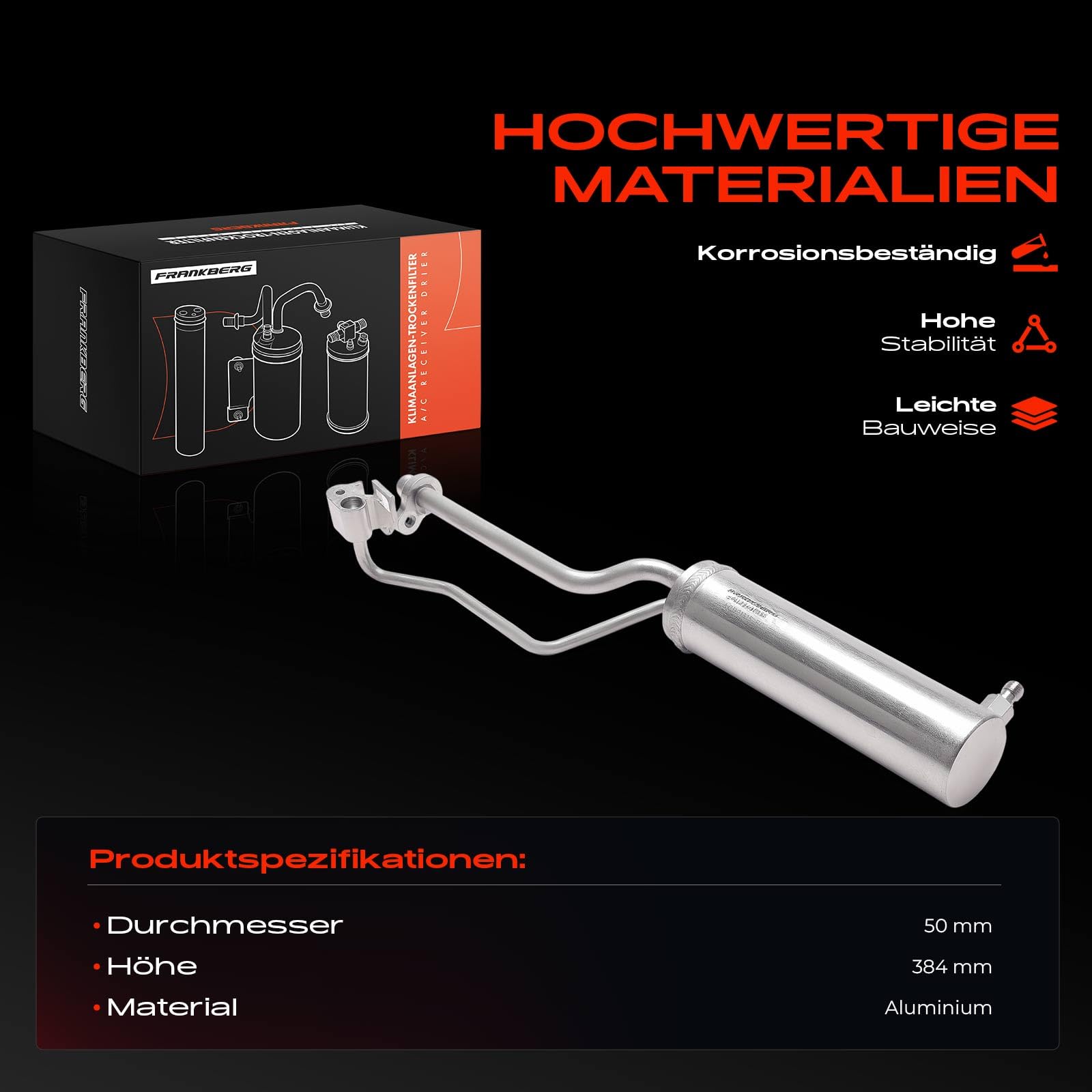 Frankberg Secadora Aire acondicionado Compatible con Qashqai +2 I J10 JJ10E NJ10 1.5-2.0 1.5L-2.0L Qashqai +2 I Van J10 JJ10E 1.5-2.0 1.5L-2.0L Replace# 260809,92131JD50A