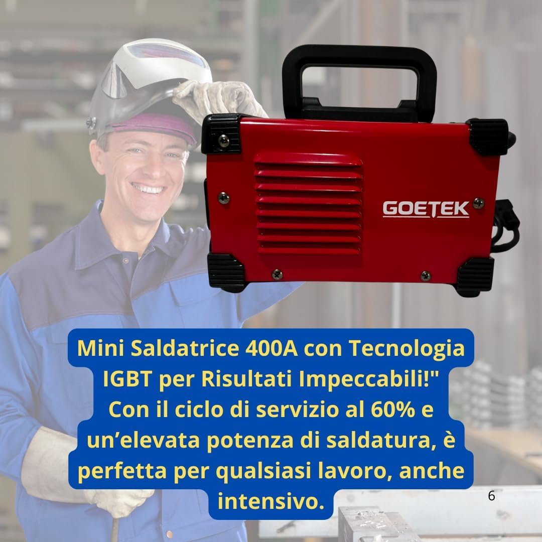 Set 3 in 1 Saldatrice inverter 400A MMA IGBT con Display LED con Cavi e Maschera + Mini Avvitatore + Mini Smerigliatrice con 3 Dischi da 3" Doppia Batteria da 48V e Caricatore