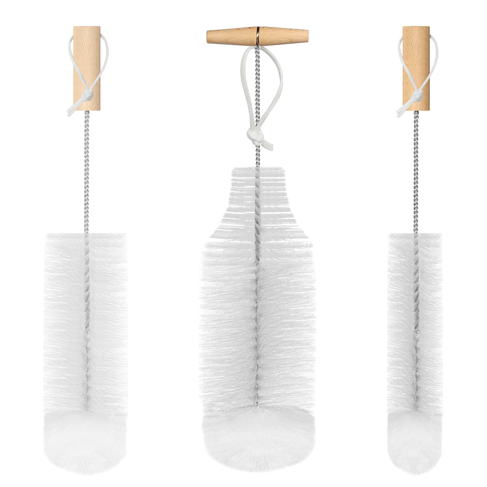 Mycket Flaschenbürste für Glasflaschen Flaschenreiniger, Reinigung Soda Reinigungsbürste, Flaschenreiniger Flaschen Bürste für 1L Sodaflaschen, Glaskaraffe, Trinkflaschen, Babyflaschen, 3 Stück