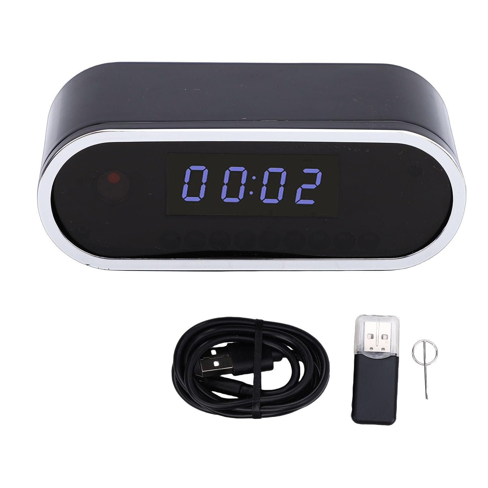 Sveglia,Telecamera di Sicurezza Nascosta FHD 1080p,Telecamera Orologio WiFi con Rilevamento di Movimento e Visione Notturna,12/24 Ore,Display con Cifre per Viaggi in Cam