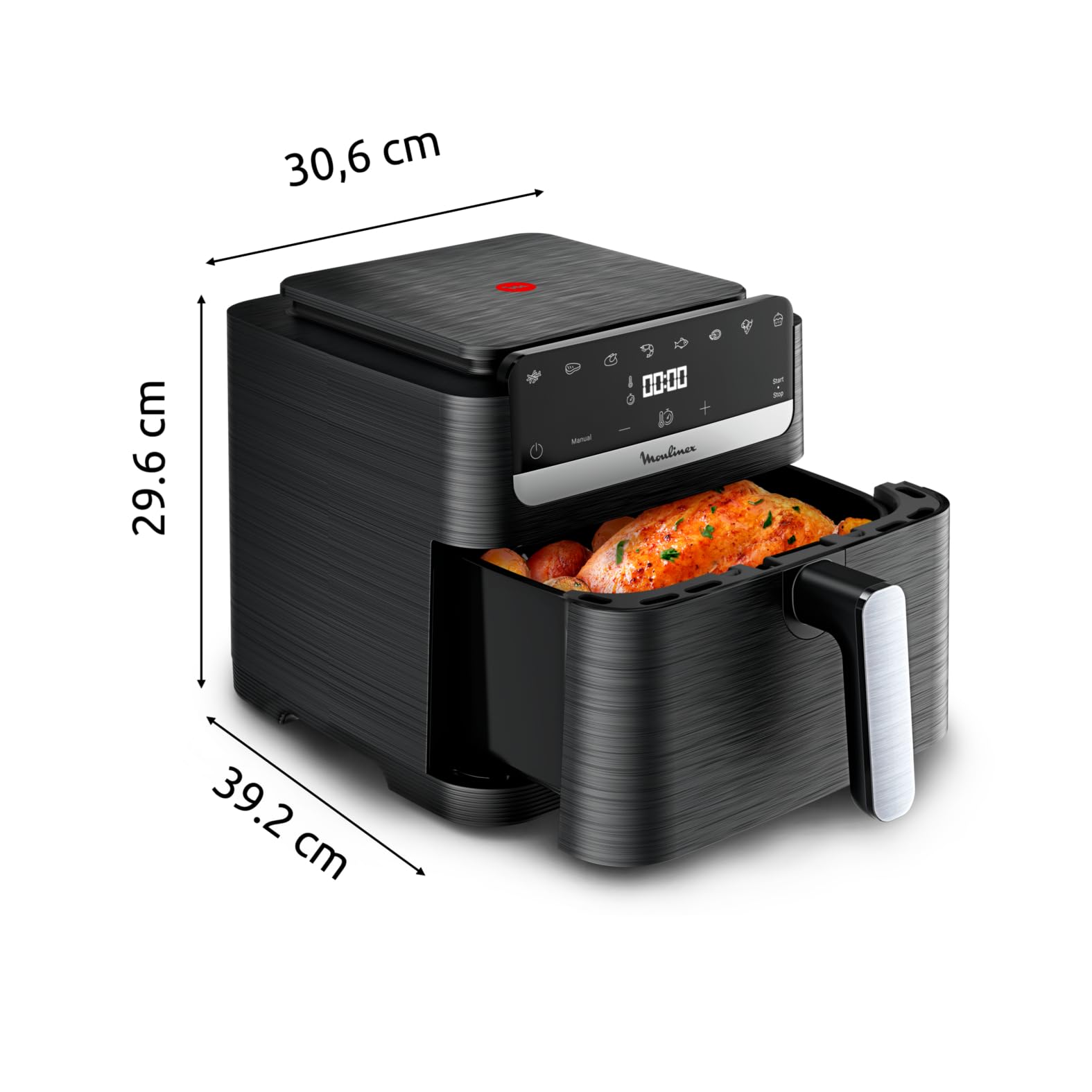 Moulinex Easy Fry Compact, Friggitrice ad Aria, 7,5 Litri, EZ8618 | Air Fryer con Capacità XL e Design Compatto, Touch Screen Intuitivo