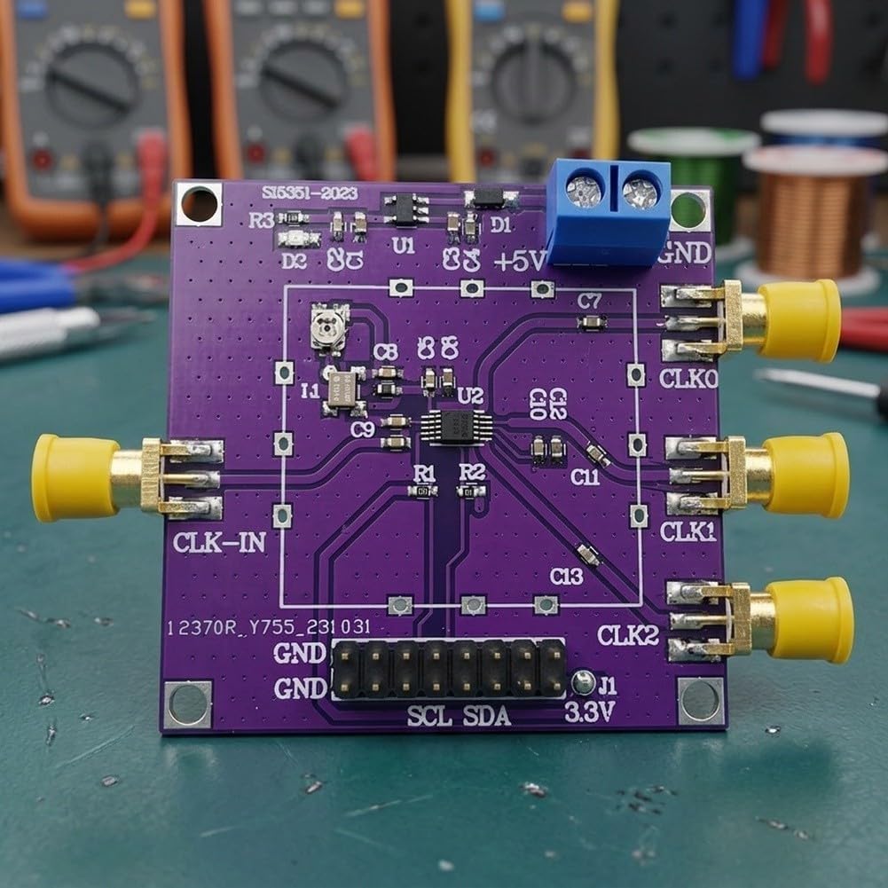 Generador de señal ajustable del módulo del reloj SI5351A 2.5kHz-200MHz