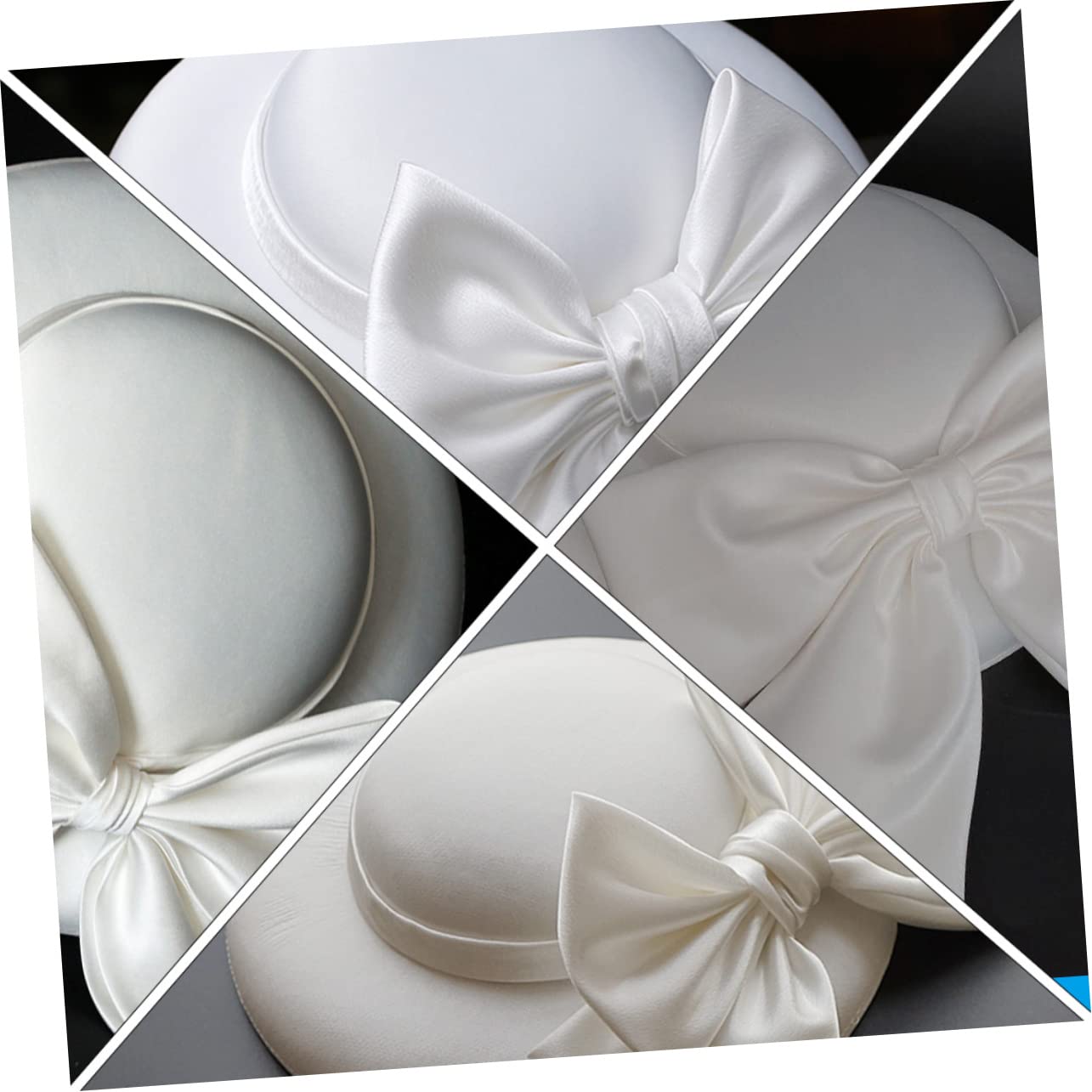 Damen Fascinator Hut FüR Hochzeiten Partys WeißEr Satin Bowler Hut Mit Verstellbarem SchweißBand Eleganter Party Dress FüR Festliche AnläSse Und KostüMpartys