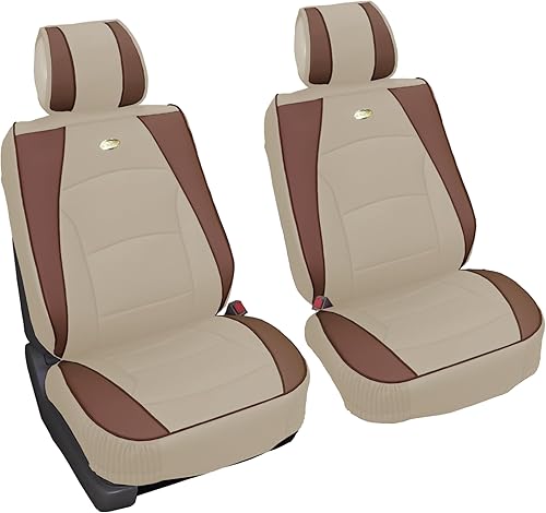 FH Group - Cojines de asiento delantero de piel sintética ultra cómodo compatible con bolsa de aire GrisNegro FH Group - Cojines de asiento delantero de piel sintética ultra cómodo compatible con bolsa de aire GrisNegro