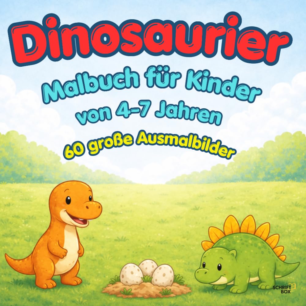 Malbuch für Kinder von 4-7 Jahren - Dinosaurier: 60 große Ausmalbilder für Kinder von 4-7 Jahren | Dinosaurier-Motive | Malspaß für Vorschule & ... von 4–7 Jahren – Einfach & kindgerecht)