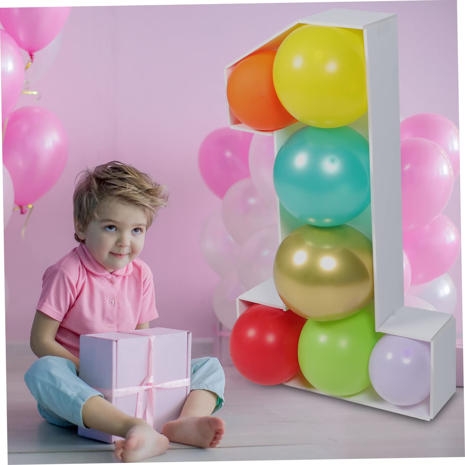 Cornice Palloncino Numero 1 Bianco in Ps per Feste