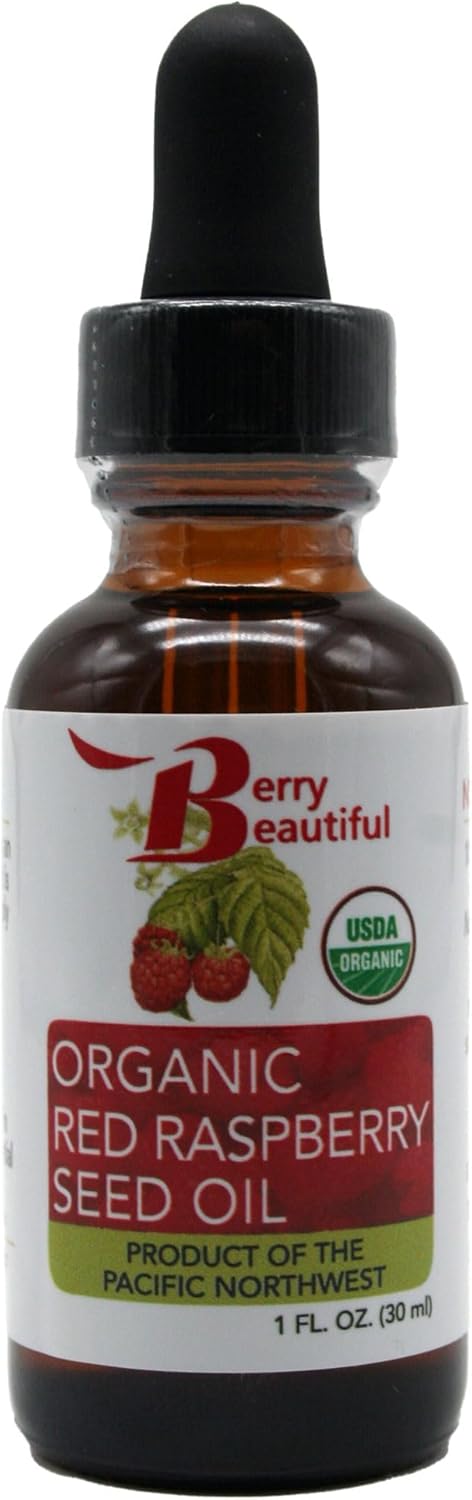 Berry Beautiful Certified Organic Red Raspberry Seed Oil - Cold-pressed from US grown raspberries (1 fl oz) - Image 2