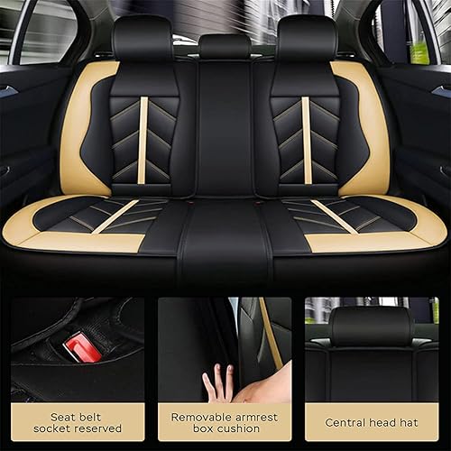 Miniatura 5 de Fundas de asiento delantero y trasero para M.a.z.d.a2 2011-2014 Funda de asiento de coche de lujo de cuero sintético deportivo transpirable cómodo
