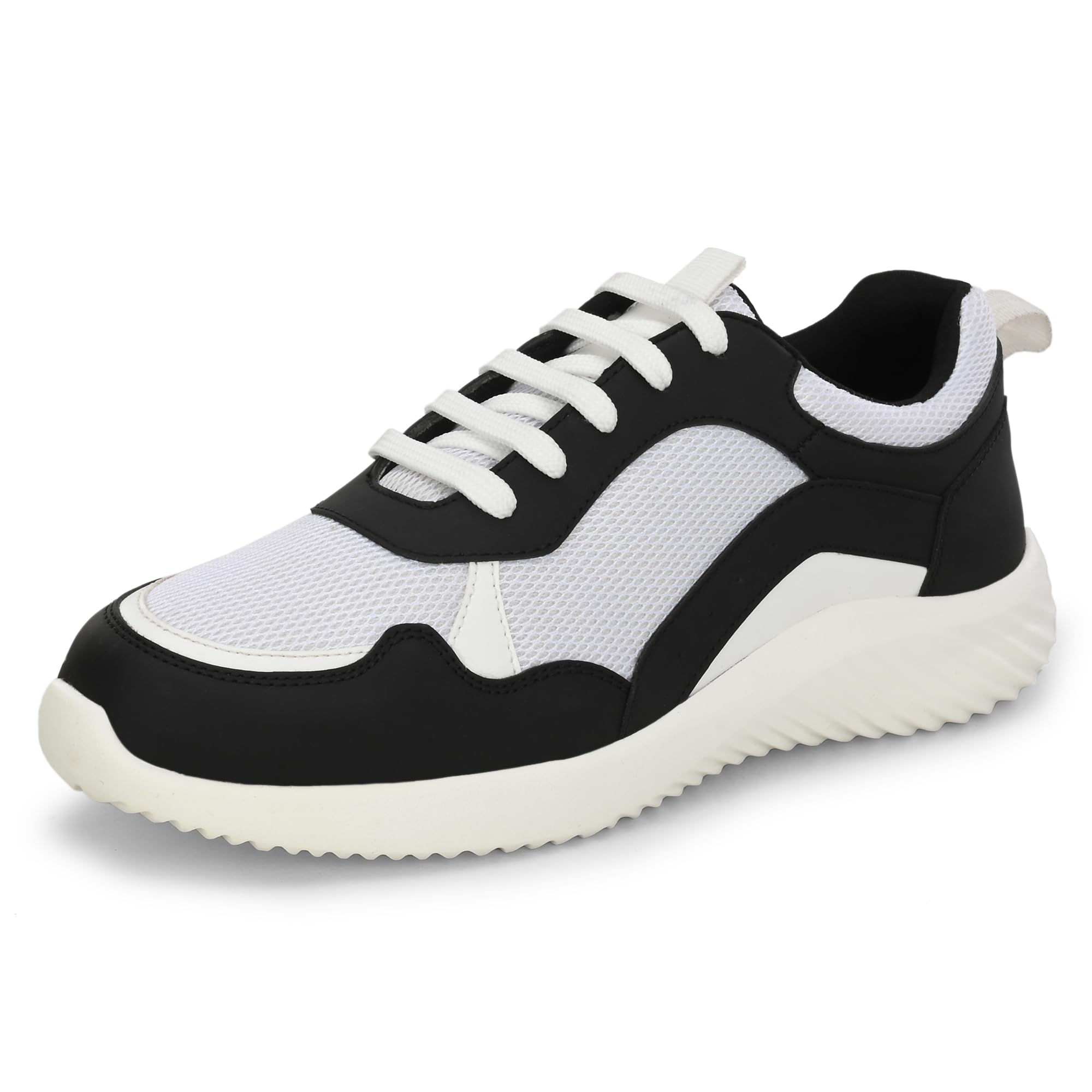 Womens Casual Shoes | Colorblock Sneakers with Ultra Soft Cushion Lace-Up Shoes All-Day Comfort | Trendy & Lightweight Design | Low Top Flat Sole (7618)-image-36