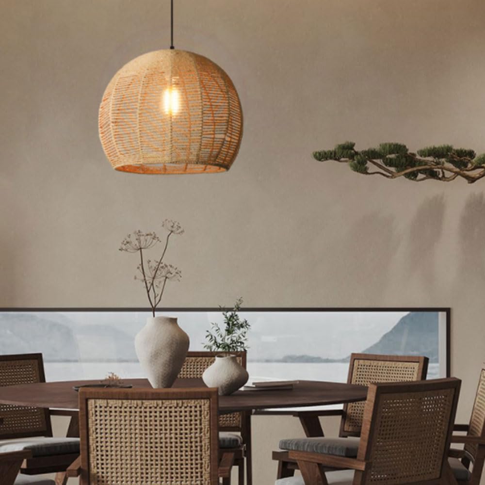 Rustykalna lampa wisząca w stylu boho do sypialni