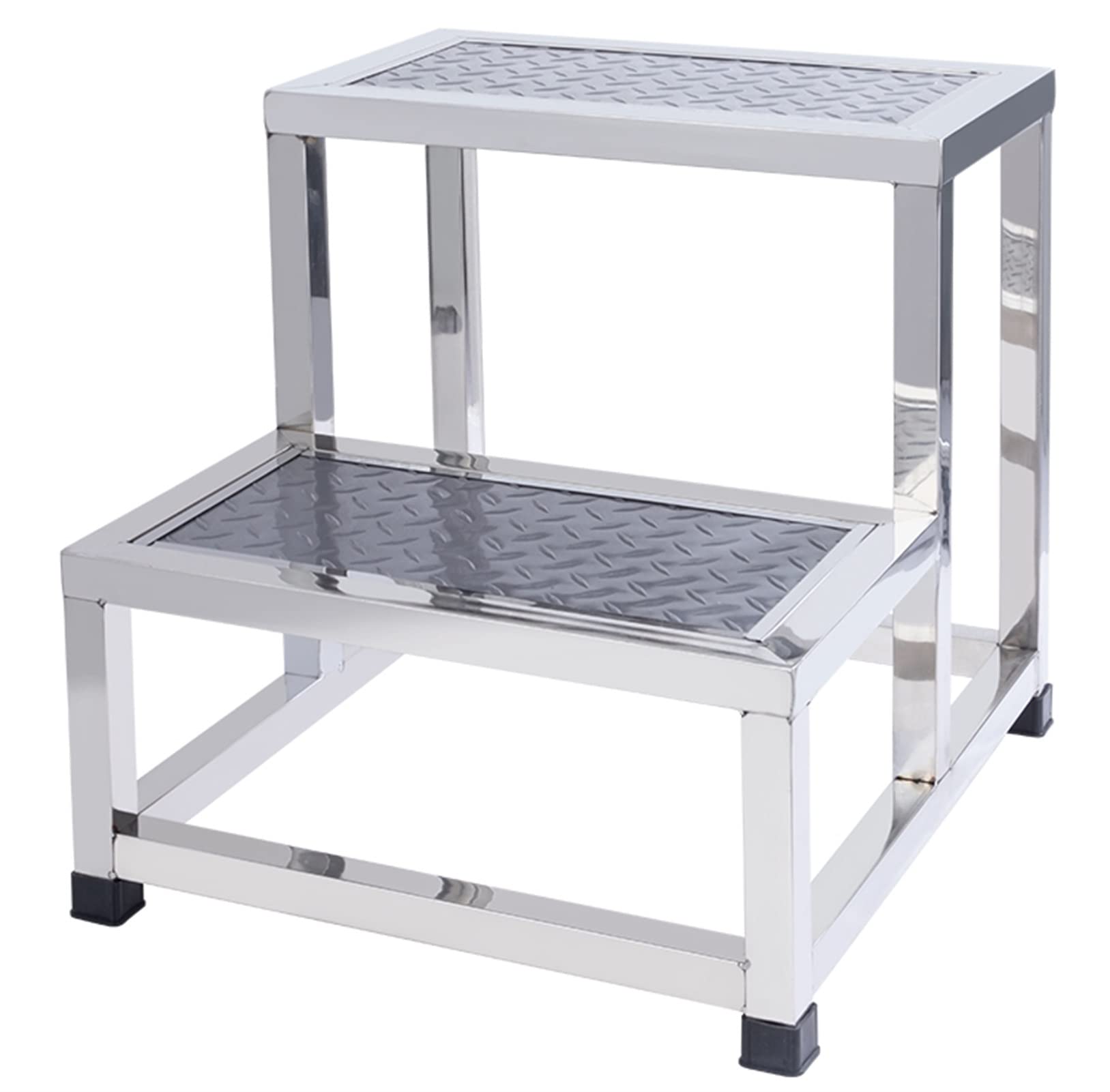 Fodalob 2 Step Stool 304 Stainless Steel, Step Ladder Stool for Hospital, Hotel, Bathroom, Potty Training, Kitchen and Closet, Perfect for Adults(S)