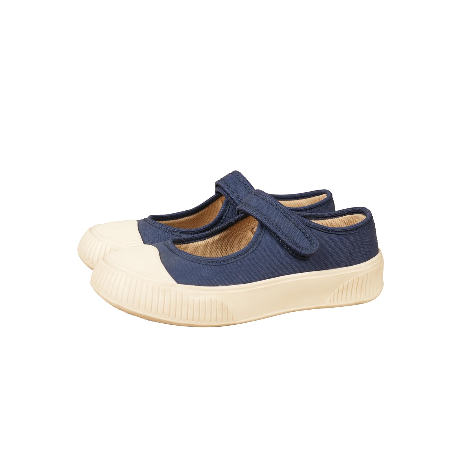 Women Jiro Mary Jane Canvas Flats | Slip-On Round-Toe Shoes with Adjustable Strap | Comfortable & Lightweight for Formal & Causal Wear